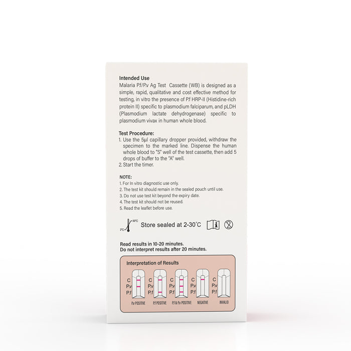 Mohs Diagnostic MALARIA P.F/P.V AG  TEST CASSETTE (WB)