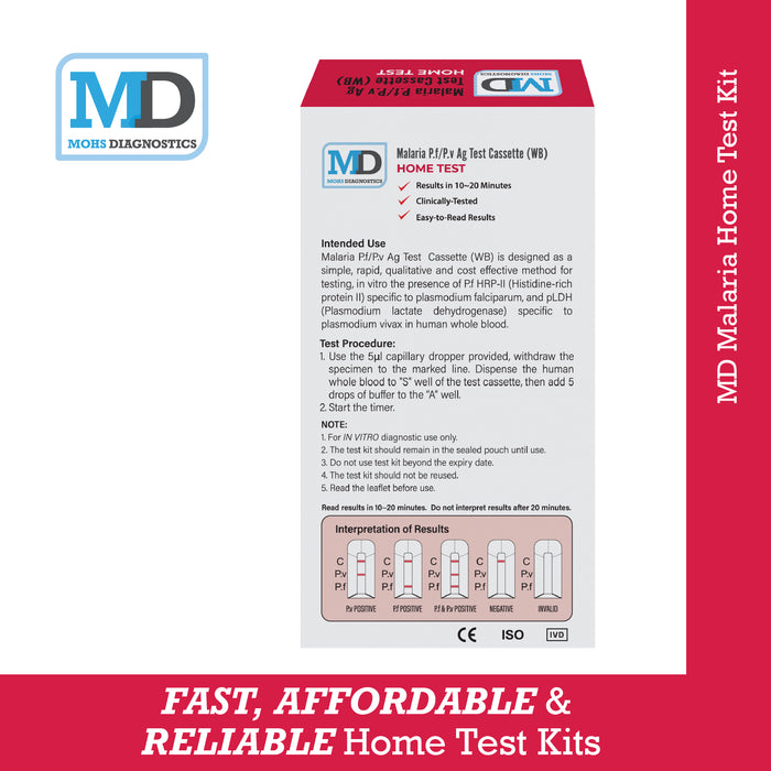 MD Malaria P.F/P.V AG Test Casette (WB)